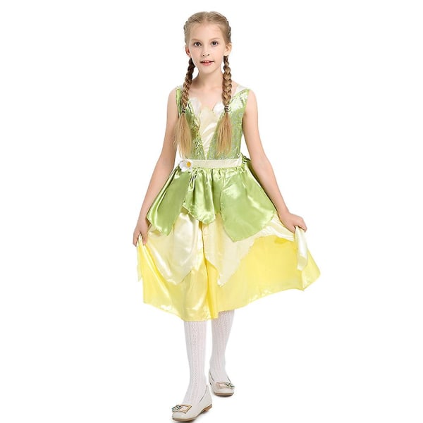 Prinsessa ja sammakko Tiana Cosplay-asu Prinsessamekko 7-8 Years