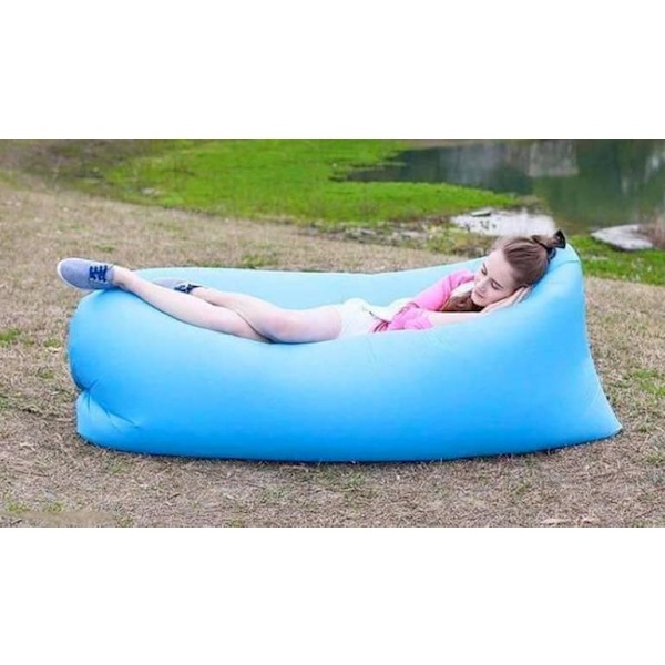 Oppustelig luftmadras / sofa strandsofa blue