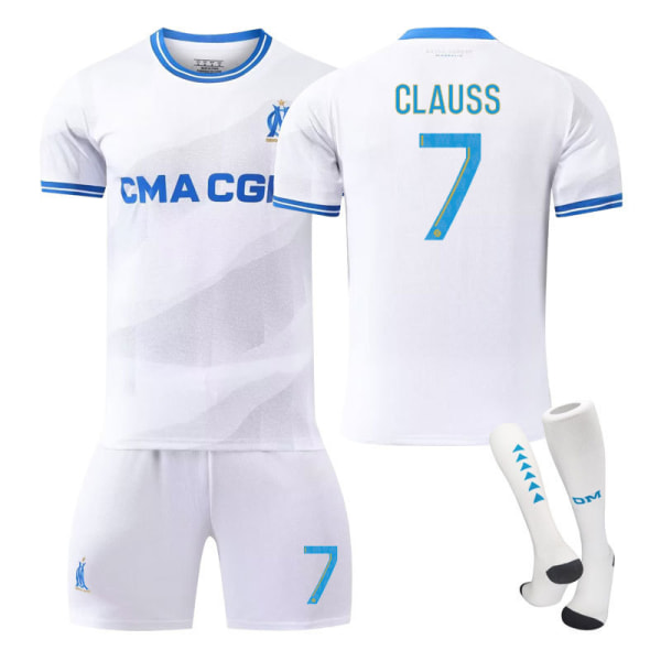 23-24 Marseille hjem ny fotballdrakt barnas student treningsdress jersey sportsklær NO.7 CLAUSS S