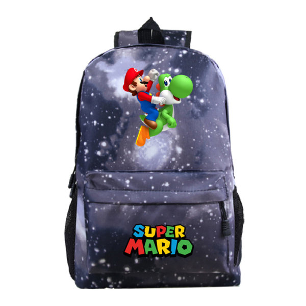 Super Mario Rygsæk Multi Character Video Game Skoletaske Rejser Lightning Grey