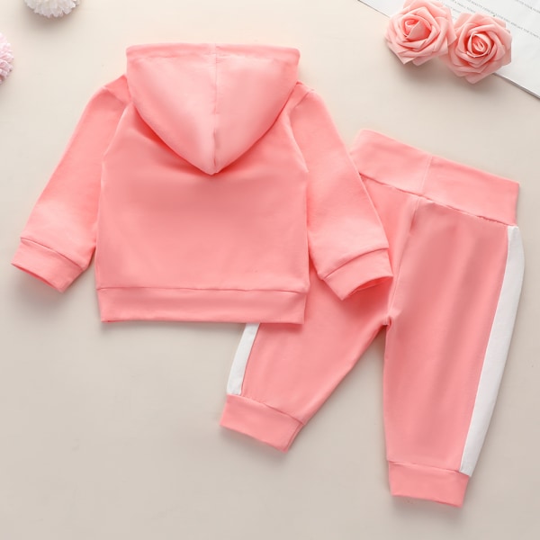 Baby Børn Piger Langærmede Pullover Toppe Sæt Casual Outfits Pink 12-18M