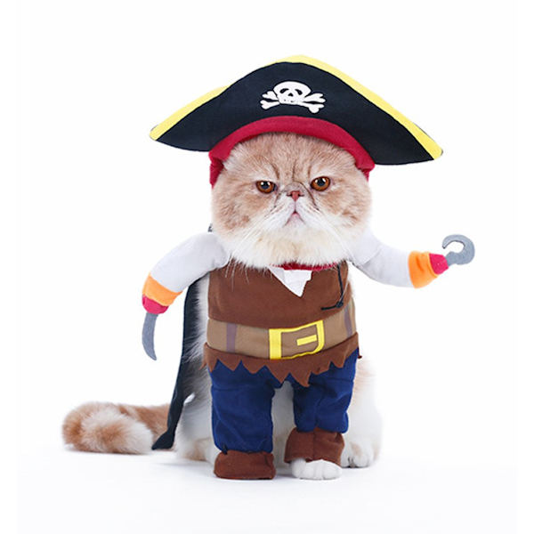 Hauska ja söpö lemmikkikoira-kissasetti, halloween joululomapuku Cosplay, plus hattu, (koko M)