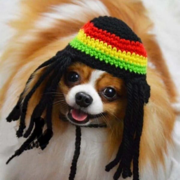 Halloween Pet Trendy Dreadlocks Ulden Hat Cosplay Sød nyhed Decor Funny