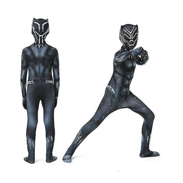 Kids Boy Black Panther Costume Superhelt Cosplay Festkjole 125-135cm 145-155cm