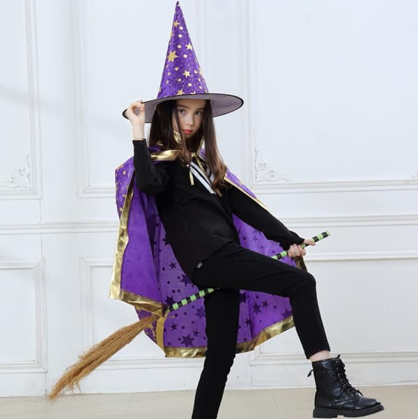 halloween kappe og hat stjerner kappe cosplay orange