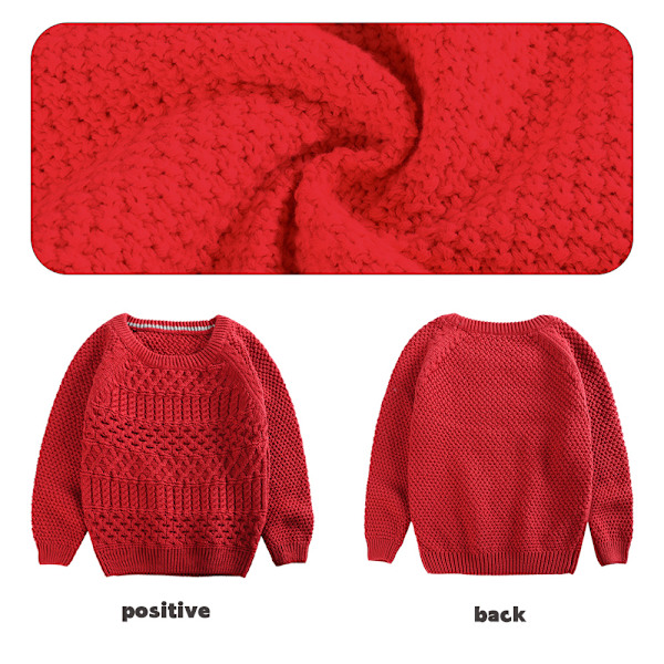 Børns twist efterårs- og vintertrøje red 100cm