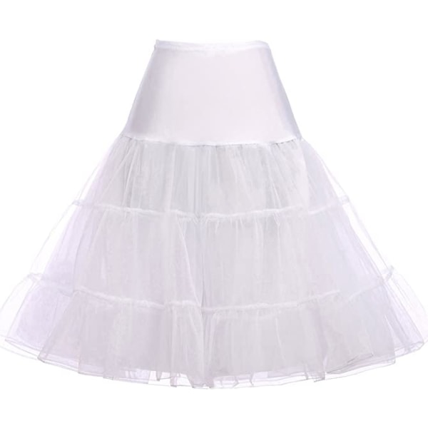 50-tals underkjol Rockabilly Dress Crinoline Tutu för kvinnor White XL