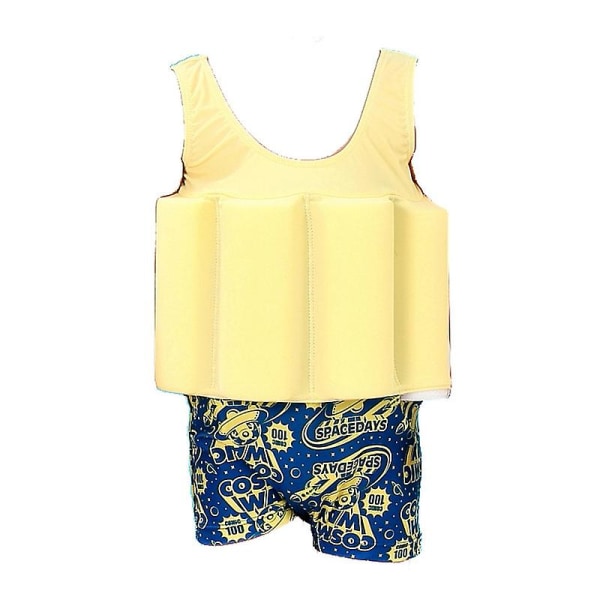 Lasten yksiosainen uimapuku Uimaliivi Kelluva uimapuku Yellow XL-130