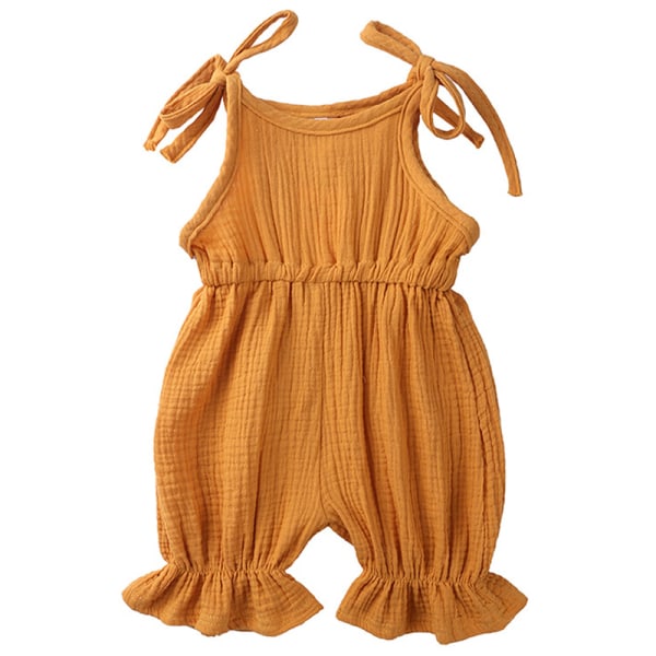 Toddler Baby Strappy Bodysuit Outfits Rompers cm Yellow 90