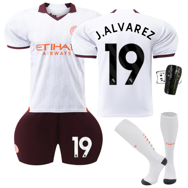 23-24 Manchester City Away Football Training #9 J.Alvarez Kids 22(120-130CM)