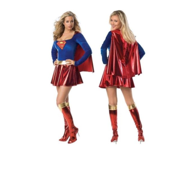 Vuxen Cosplay Kostym Klänning Cover Set Supergirl Kostym XL
