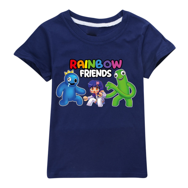 Print T-shirt med T-shirt av T-shirt för barn Tecknad Rainbow Friends dark blue