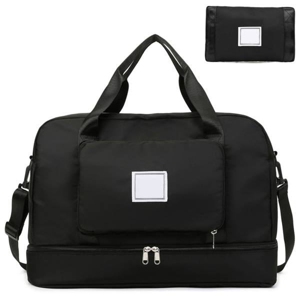 Sammenleggbar Weekendbag Vanntett Skulderveske Treningsveske Skulderveske Sportsbag Weekendbag Reiseveske svart black