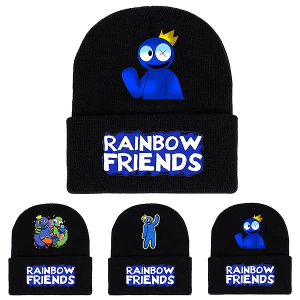 Rainbow Friends strikket lue hette for gutter, jenter, barn gave B