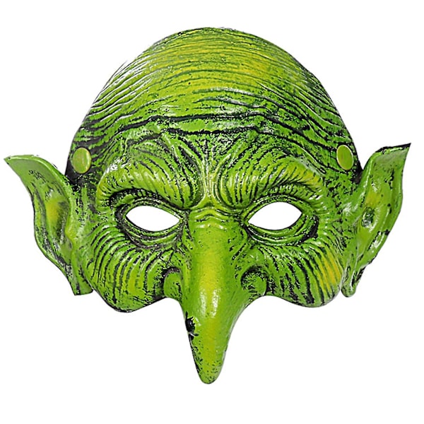 Julepynt Halloween 3d Half Face Witch Mask Pu Skum Realistisk Cosplay Mask Rekvisitter Fest
