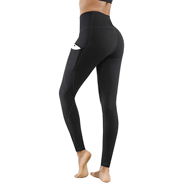Kvinnor High Waist Yoga Byxor Fitness Leggings Löp Gym Stretch Black,XL