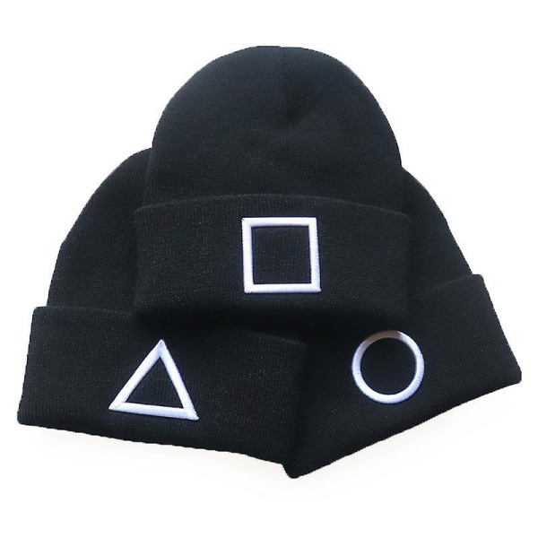 Beanie strikket lue for ungdom, barn, gutter, jenter, Halloween-spillere BLACK STYLE3