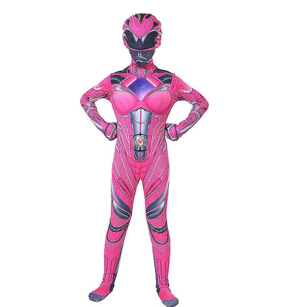 Warrior Cosplay -haalari Halloween-lasten puku Yksiosainen trikoo #pinkki 100