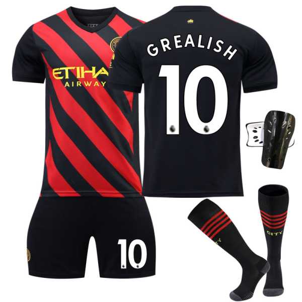 Manchester City Borte 22/23 fotballtrøye Voksne GREALISH 10 Med sokk HAALAND 9  With sock protect #16