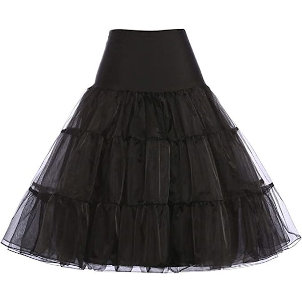 50-tals underkjol Rockabilly Dress Crinoline Tutu för kvinnor Black L