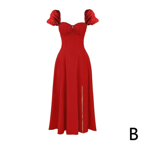 Kvinnelig kjole Pendler Temperament Farge Mote High-end slynge D red XL