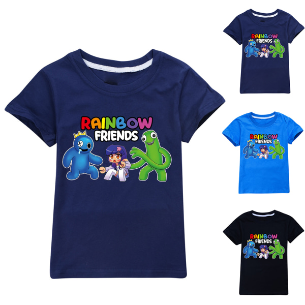 Print T-paita T-paidalla T-paita lapsille Cartoon Rainbow Friends dark blue