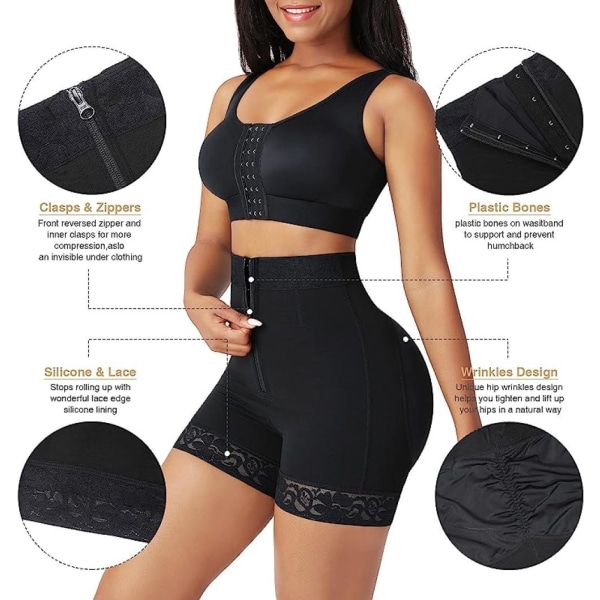 Kvinder shapewear hip lift shapewear maveplastik Black XXXL