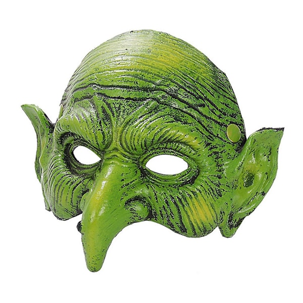 Julepynt Halloween 3d Half Face Witch Mask Pu Skum Realistisk Cosplay Mask Rekvisitter Fest