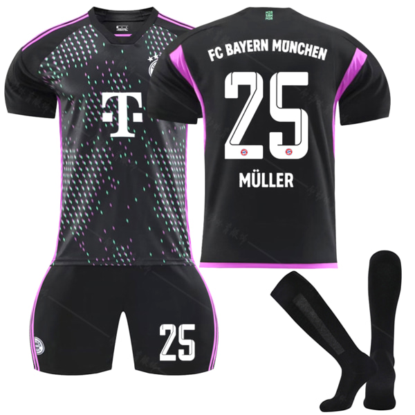 23/24 Ny säsong Borta FC Bayern Munich MULLER Nr 25 Barn Jersey-paket Barn-18