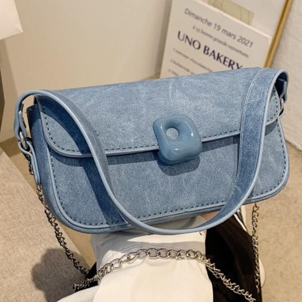 High-end lille taske trendy all-match taske niche mode denim blue large