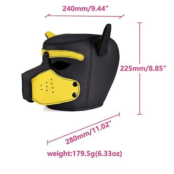 Carnival Puppy Mask Andas huvudbonader Cosplay Animal Head Mask black Dog head mask collar