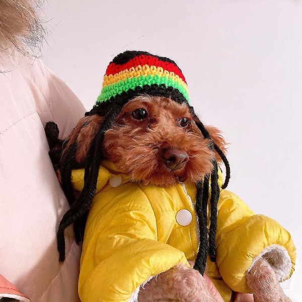 Halloween Pet Trendy Dreadlocks Ulden Hat Cosplay Sød nyhed Decor Funny