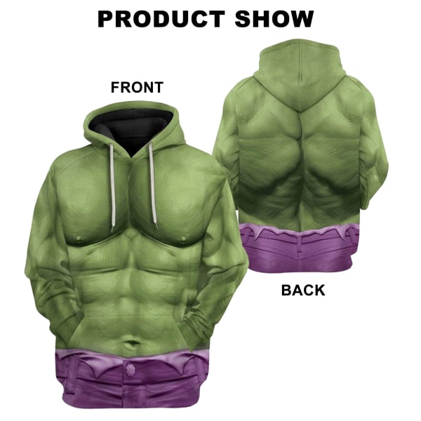 Hulk Cosplay Perifer Hoodie Jul Vuxen Sweatshi L M