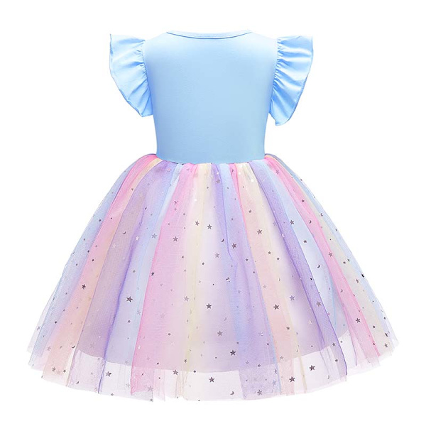 Kid Girl Ruffle Yksisarvinen Prinsessa Dress Juhlamekko Häät Tutu Mekko light blue 120cm