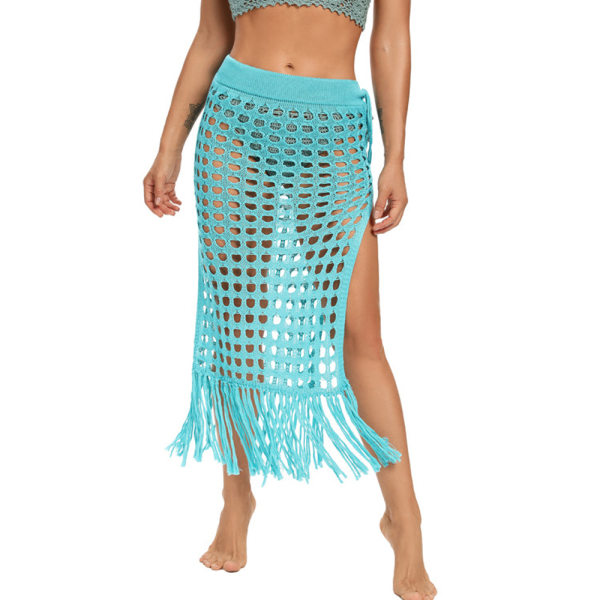 Dam Sexiga Mesh Tossle Kjolar Strand Sommar Wimsuit -Grön XL