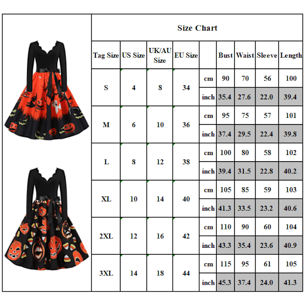 Halloween pitkähihainen painettu mekko Spider Web 2XL