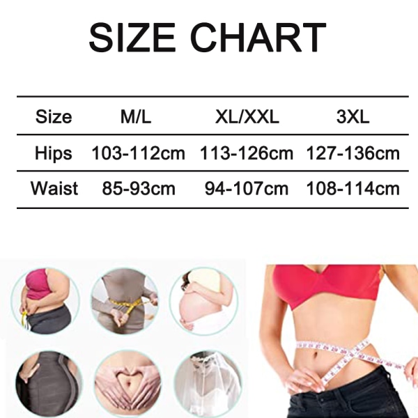 Kvinnor Hög midja Body Shaper Underkläder Bantning Mage Kontroll black + skin tone 3XL