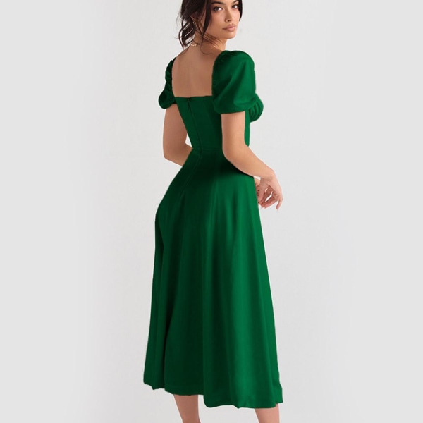 Kvinnelig kjole Pendler Temperament Farge Mote High-end slynge D Dark green M