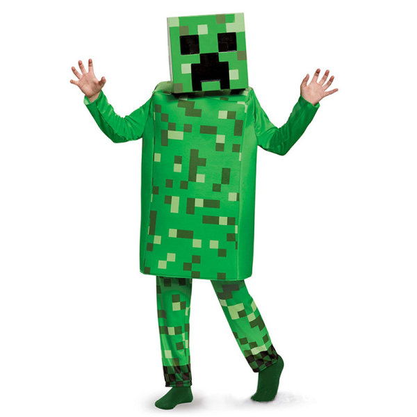 Minecraft Boy Creeper Pixel Suit, Halloween-asu lapsille L