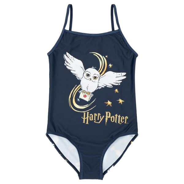 Harry Potter Girls Hogwarts One Piece Baddräkt 9-10 år Navy/ Navy/White/Gold 9-10 Years