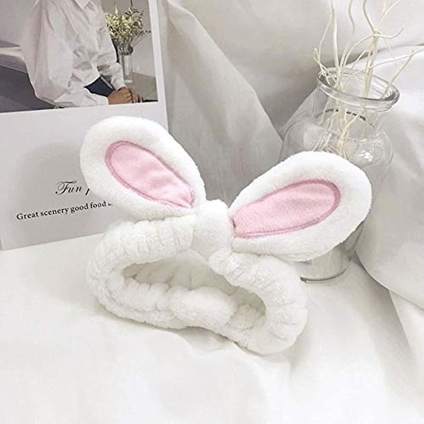 Kanin Bunny Ear Makeup Hodebånd Mykt hårbånd Coral Fleece Elastisk Hår Scrunchy Dame Dusj Cosplay Myke Katteører Fluffy