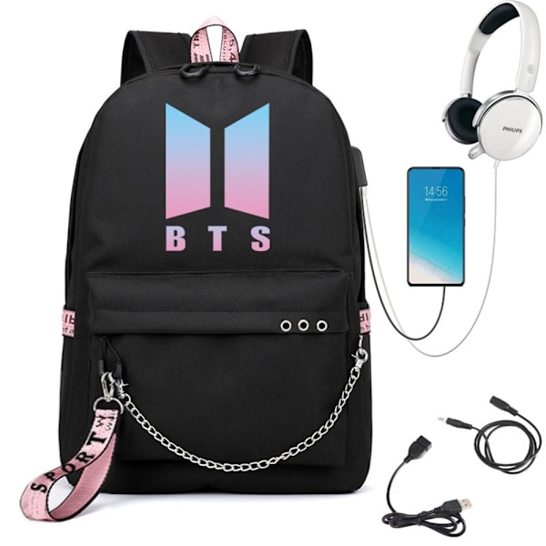 BTS BT21 Skolväska Kedja Ryggsäck Axelväskor