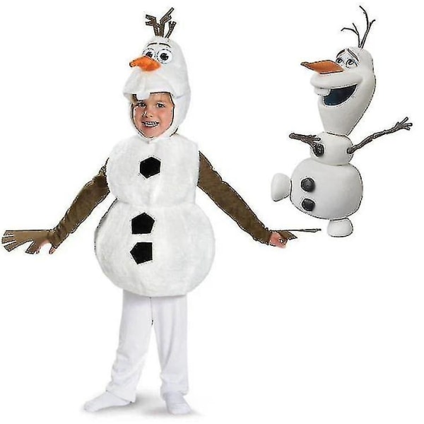 Frossen plysj søt baby Olaf julekostyme tegneserie snømannfest småbarn Ny B XS 80*95CM