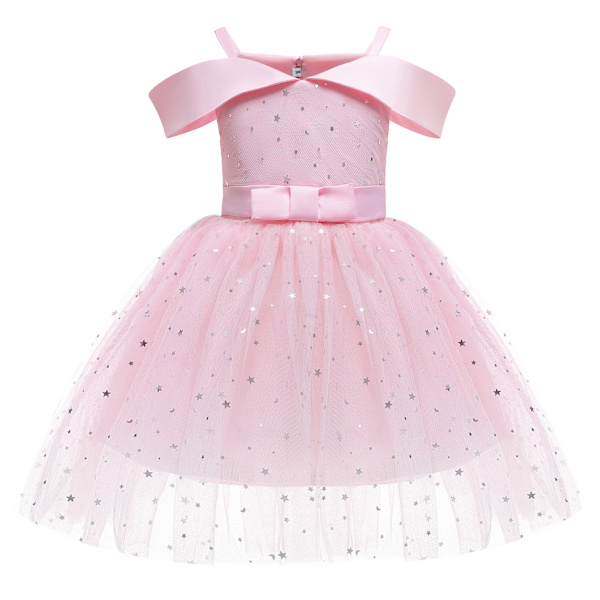 Elegant Princess Dresses Klänning Princess Cosplay kostym för kvinnor 8029 powder 110 3-4Y