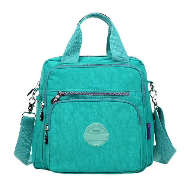 Casual nylon , resväska med stor kapacitet, vandtät håndväska, 2-vägs slidage Dark Turquoise