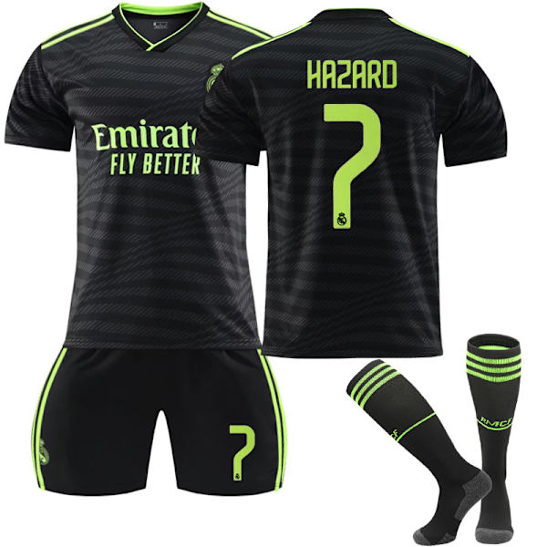 22-23 Real Madrid Home Shirt Kits Soccer Training T-paitapuku HAZARD 7 XS