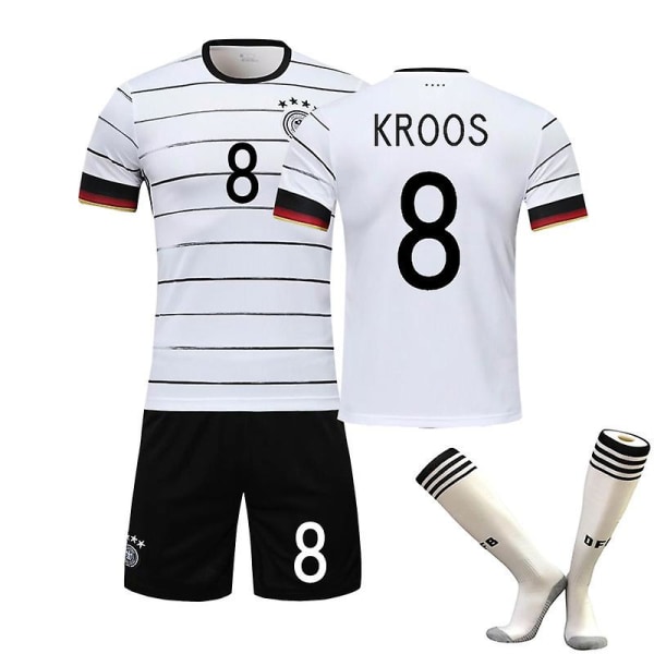 Mordely T-shirt shorts til træning i tysk fodboldtrøje velegnet til ny sæson m KROOS 8