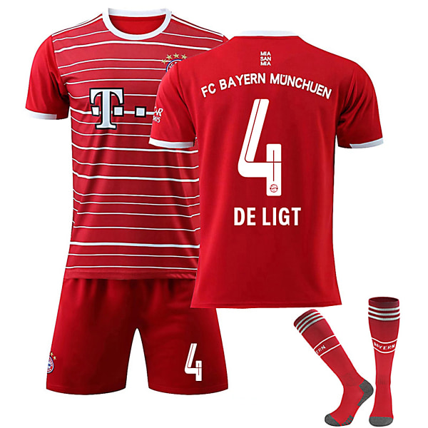 22/23 Uusi kausi Koti FC Bayern Munchen DE LIGT No. 4 Kids Jersey Pack Barn-18