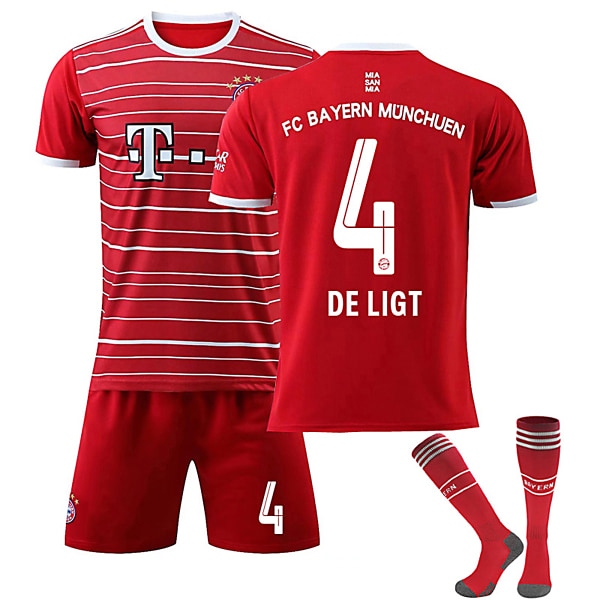 22/23 Uusi kausi Koti FC Bayern Munchen DE LIGT No. 4 Kids Jersey Pack Barn-22