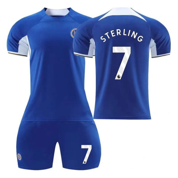 2023-24 Chelsea Home No. 7 Sterling No. 8 Enzo Fotbollströja Sportkläder 28